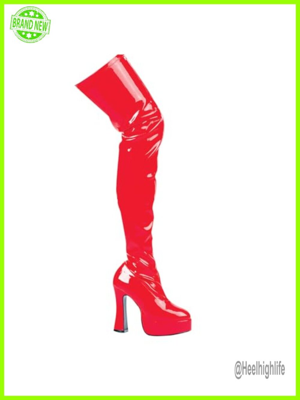 5.5 Inch Heel Thigh High Boot Side Zipper Platform Heeled PU